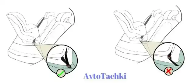 Установка детского кресла лицом к задней части машины