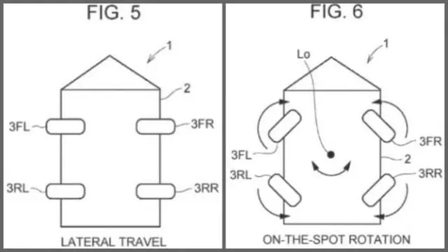 Toyota запатентовала колеса с углом поворота в 90 градусов
