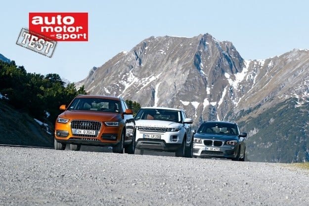 Тест драйв Audi Q3, BMW X1 и Range Rover Evoque: джентльмены на природе