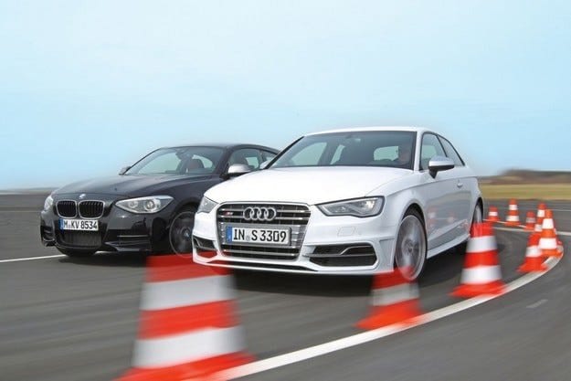 Тест драйв Audi S3 в тесте против BMW M135i xDrive