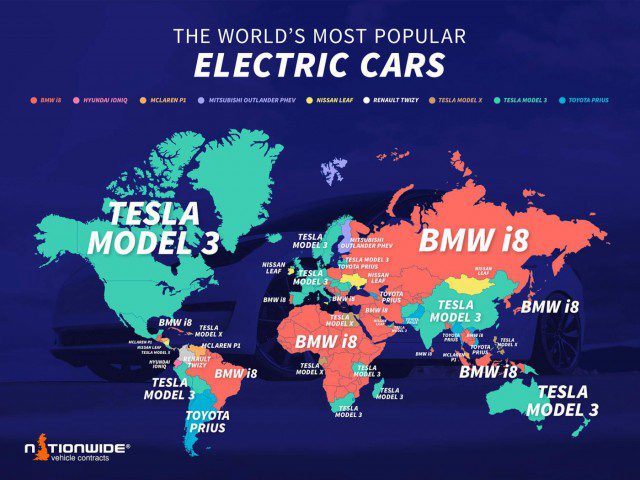 Какие электромобили самые популярные в Google?